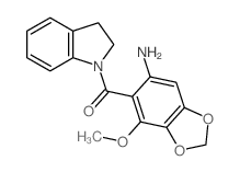 (6-amino-4-methoxy-benzo[1,3]dioxol-5-yl)-(2,3-dihydroindol-1-yl)methanone结构式