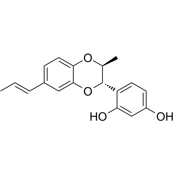 2',4'-Dihydroxy-3,7':4,8'-diepoxylign-7-ene structure