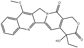 1H-Pyrano[3',4':6,7]indolizino[1,2-b]quinoline-3,14(4H,12H)-dione, 4-ethyl-4-hydroxy-11-methoxy-结构式