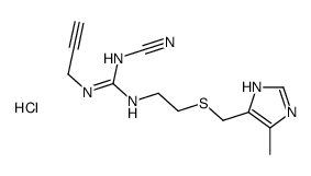 1-cyano-3-[2-[(5-methyl-1H-imidazol-4-yl)methylsulfanyl]ethyl]-2-prop-2-ynylguanidine,hydrochloride Structure