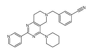 3-[(4-piperidin-1-yl-2-pyridin-3-yl-7,8-dihydro-5H-pyrido[4,3-d]pyrimidin-6-yl)methyl]benzonitrile Structure