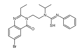 1-[2-(6-bromo-2-ethyl-4-oxo-quinazolin-3-yl)ethyl]-3-phenyl-1-propan-2-yl-thiourea Structure