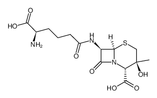 7 beta-(5-aminoadipamido)-3 beta-hydroxy-3 alpha-methylcepham-4 alpha-carboxylic acid结构式