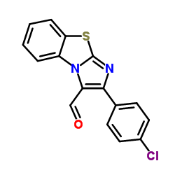 2-(4-CHLOROPHENYL)BENZO[D]IMIDAZO[2,1-B]THIAZOLE-3-CARBALDEHYDE结构式