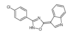 3-(4-chlorophenyl)-5-indol-3-ylidene-2H-1,2,4-oxadiazole结构式