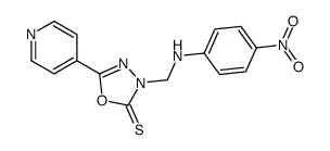 3-[(4-nitroanilino)methyl]-5-pyridin-4-yl-1,3,4-oxadiazole-2-thione Structure