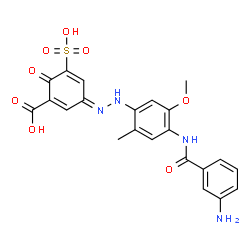 5-[[4-[(3-aminobenzoyl)amino]-5-methoxy-2-methylphenyl]azo]-3-sulphosalicylic acid结构式