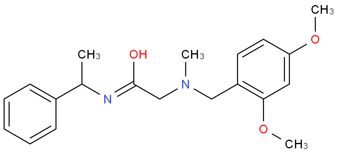 2-[(2,4-dimethoxyphenyl)methyl-methylamino]-N-(1-phenylethyl)acetamide结构式