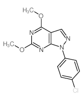 9-(4-chlorophenyl)-3,5-dimethoxy-2,4,8,9-tetrazabicyclo[4.3.0]nona-2,4,7,10-tetraene结构式