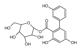 alpha-D-Glucopyranose, 1-(3,3',5-trihydroxy(1,1'-biphenyl)-2-carboxylate)结构式