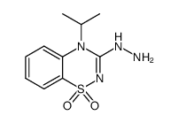 (4-Isopropyl-1,1-dioxo-1,4-dihydro-1λ6-benzo[1,2,4]thiadiazin-3-yl)-hydrazine结构式