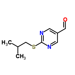 2-ISOBUTYLSULFANYL-PYRIMIDINE-5-CARBALDEHYDE结构式