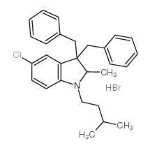 1-Isoamyl-2-methyl-3,3-dibenzyl-5-chloroindolium bromide Structure