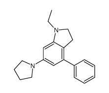 1-ethyl-4-phenyl-6-pyrrolidin-1-yl-2,3-dihydroindole结构式