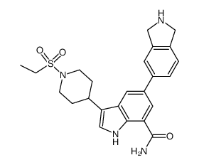 5-(2,3-dihydro-1H-isoindol-5-yl)-3-[1-(ethylsulfonyl)-4-piperidinyl]-1H-indole-7-carboxamide结构式