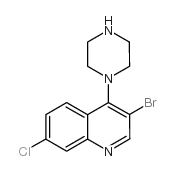 3-BROMO-7-CHLORO-4-(PIPERAZIN-1-YL)QUINOLINE structure