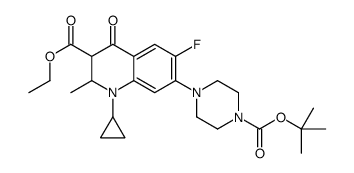 ETHYL 7-(4-(TERT-BUTOXYCARBONYL)PIPERAZIN-1-YL)-1-CYCLOPROPYL-6-FLUORO-2-METHYL-4-OXO-1,2,3,4-TETRAHYDROQUINOLINE-3-CARBOXYLATE结构式