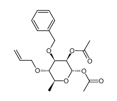 1,2-di-O-acetyl-4-O-allyl-3-O-benzyl-α-L-rhamnopyranose结构式