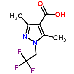 3,5-Dimethyl-1-(2,2,2-trifluoro-ethyl)-1H-pyrazole-4-carboxylic acid结构式