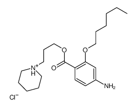 3-piperidin-1-ium-1-ylpropyl 4-amino-2-hexoxybenzoate,chloride Structure