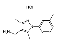 4-aminomethyl-3,5-dimethyl-1-(3-methyl-phenyl)-1H-pyrazole hydrochloride Structure