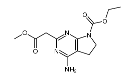 ethyl 4-amino-2-(2-methoxy-2-oxoethyl)-5H-pyrrolo[2,3-d]pyrimidine-7(6H)-carboxylate Structure