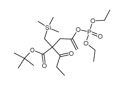 1,1-dimethylethyl 4-[(diethoxyphosphoryl)oxy]-2-(1-oxopropyl)-2-[(trimethylsilyl)methyl]-4-pentenoate结构式