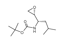 (2R)-2-[(1S)-1-[N-(tert-butyloxycarbonyl)amino]-3-methylbutyl]oxirane结构式