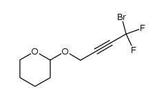 4-bromo-4,4-difluorobut-2-ynyl tetrahydropyranyl ether结构式