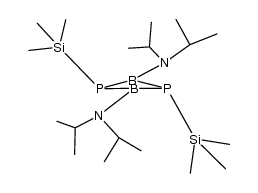 2,4-bis(diisopropylamino)-1,3-bis(trimethylsilyl)-1,3,2,4-diphosphadiboretane结构式