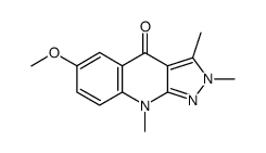 4,9-dihydro-6-methoxy-2,3,9-trimethyl-4-oxo-2H-pyrazolo(3,4-b)quinoline Structure