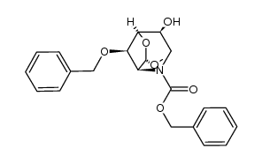 methyl N-benzyloxycarbonyl-3-O-benzyl-2,6-dideoxy-2,6-imino-β-L-gulofuranoside结构式
