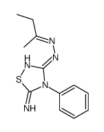 N-(butan-2-ylideneamino)-5-imino-4-phenyl-1,2,4-thiadiazol-3-amine Structure