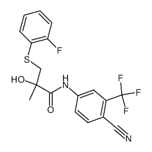 N-[4-cyano-3-(trifluoromethyl)phenyl]-3-[(2-fluorophenyl)thio]-2-hydroxy-2-methyl-propanamide结构式
