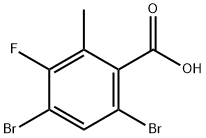 2-甲基-3-氟-4,6-二溴苯甲酸结构式