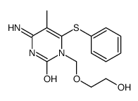 4-amino-1-(2-hydroxyethoxymethyl)-5-methyl-6-phenylsulfanylpyrimidin-2-one结构式