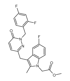 methyl 2-(3-((1-(2,4-difluorobenzyl)-6-oxo-1,6-dihydropyridazin-3-yl)methyl)-5-fluoro-2-methyl-1H-indol-1-yl)acetate结构式