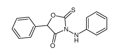 3-anilino-5-phenyl-2-sulfanylidene-1,3-oxazolidin-4-one结构式