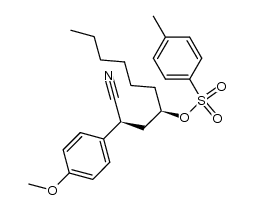 (2S,4R)-4-p-toluenesulfonyloxy-2-(4-methoxyphenyl)decanenitrile结构式