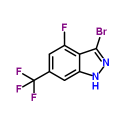 3-Bromo-4-fluoro-6-(trifluoromethyl)-1H-indazole结构式