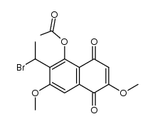 (+/-)-5-acetoxy-6-(1-bromoethyl)-2,7-dimethoxynaphthoquinone Structure