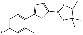 5-(4-Fluoro-2-methylphenyl)thiophene-2-boronic acid pinacol ester结构式