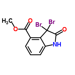 Methyl 3,3-dibromo-2-oxo-4-indolinecarboxylate结构式