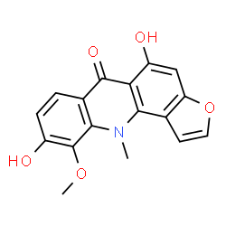 Furo[2,3-c]acridin-6(11H)-one, 5,9-dihydroxy-10-methoxy-11-methyl-结构式