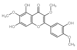 4H-1-Benzopyran-4-one,5,7-dihydroxy-2-(3-hydroxy-4-methoxyphenyl)-3,6-dimethoxy- Structure