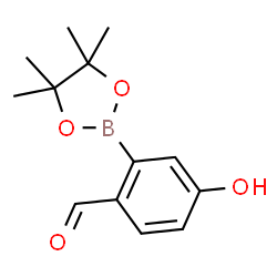 4-羟基-2-(4,4,5,5-四甲基-1,3,2-二氧硼杂环戊烷-2-基)苯甲醛结构式