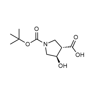 (3S,4R)-1-(叔丁氧羰基)-4-羟基吡咯烷-3-羧酸结构式