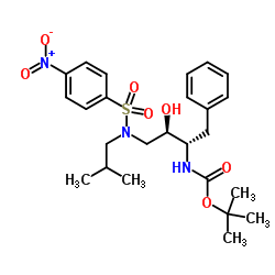 TERT-BUTYL ((2S,3R)-3-HYDROXY-4-(N-ISOBUTYL-4-NITROPHENYLSULFONAMIDO)-1-PHENYLBUTAN-2-YL)CARBAMATE structure