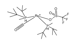 RuH(OTf)(CO)(P(t)Bu2Me)2结构式
