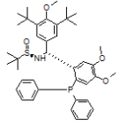 (R)-N-((R)-(3,5-Di-tert-butyl-4-methoxyphenyl)(2-(diphenylphosphanyl)-4,5-dimethoxyphenyl)methyl)-2-methylpropane-2-sulfinamide Structure